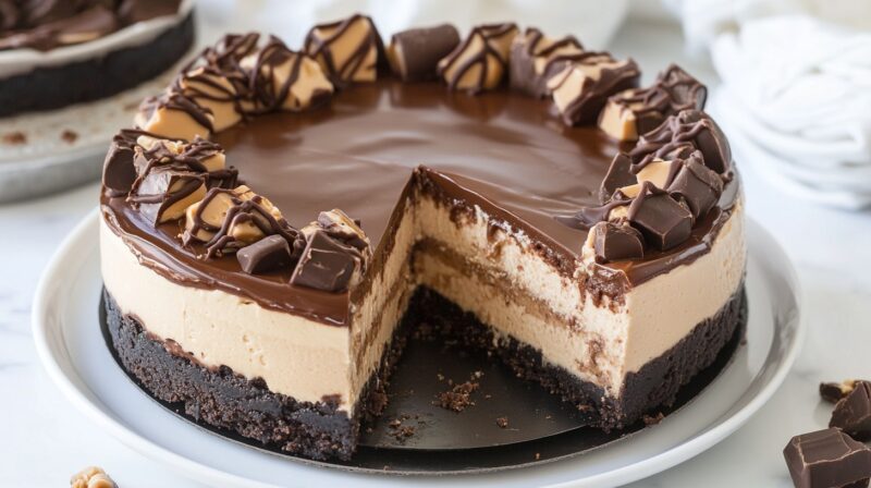 Step by Step Recipe Guide - how to make Chocolate Peanut Butter Cheesecake