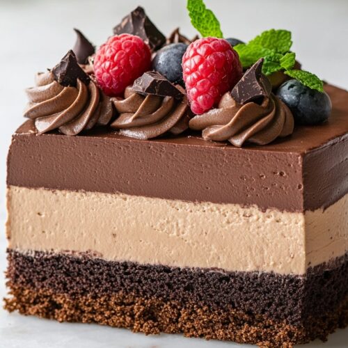 Triple Chocolate Mousse Cake - piece