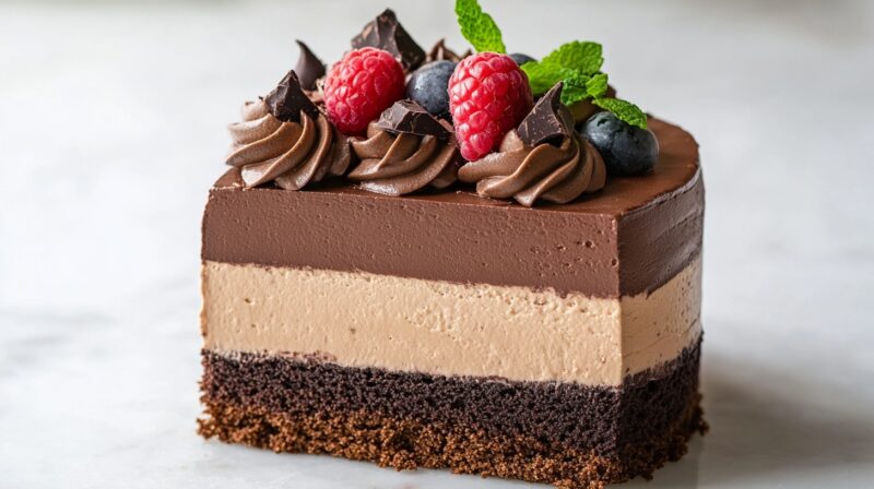 Triple Chocolate Mousse Cake - piece